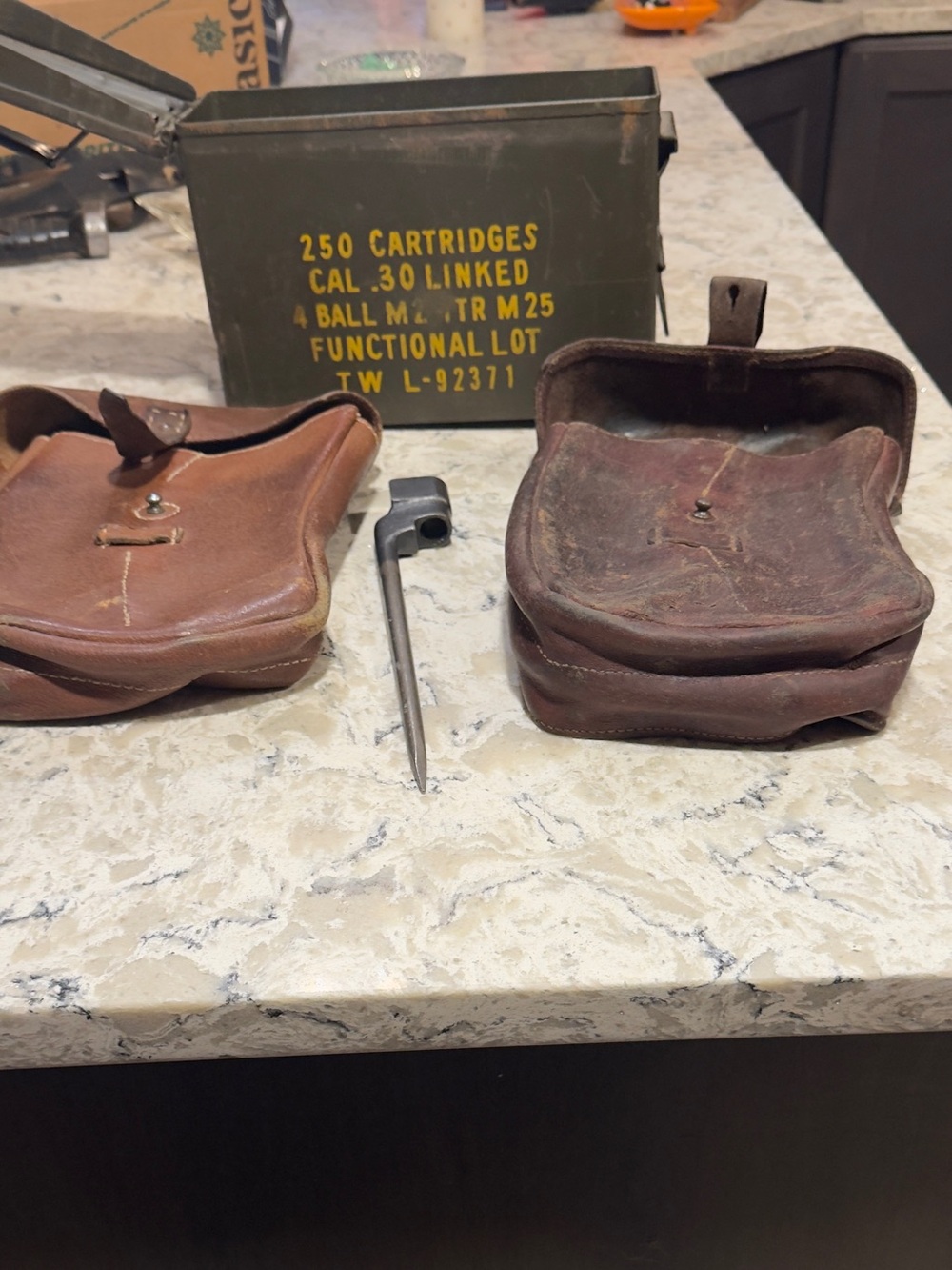 Vintage Brown Leather Military-Style Pouches - Men’s Field Utility Bag